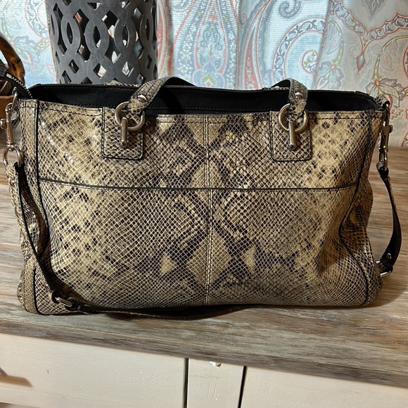 Coach Park Python Leather Carryall - Picture 2 of 11